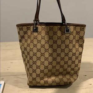 Gucci monogram eclipse bucket tote